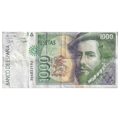 1000 Pesetas, 
            
               Undated (1992), 
            
               España