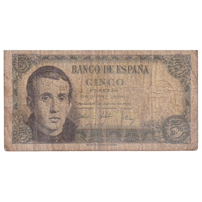 5 Pesetas, 
            
               1951, 
            
               España