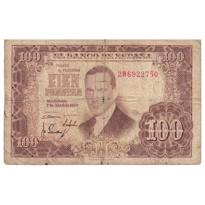 100 Pesetas, 
            
               1953, 
            
               España