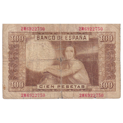 100 Pesetas, 
            
               1953, 
            
               España