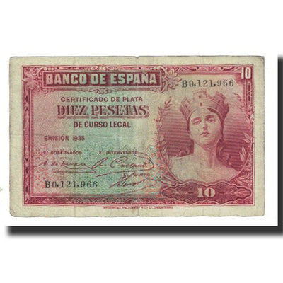 Billete, 
            
               10 Pesetas, 
            
               1935