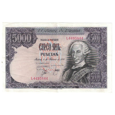 Billete, 
            
               5000 Pesetas, 
            
               1976