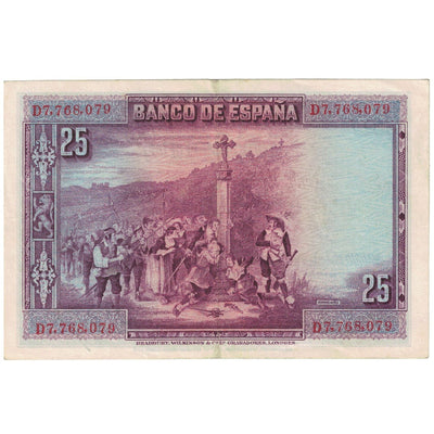 Billete, 
            
               25 Pesetas, 
            
               1925