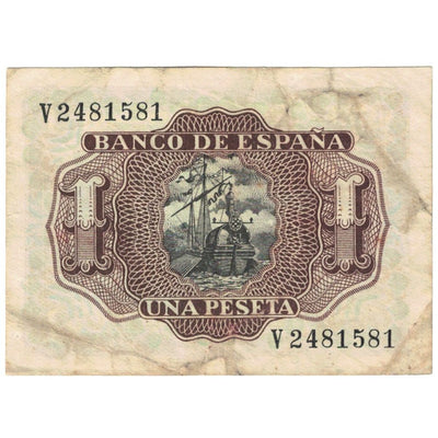 Billete, 
            
               1 Peseta, 
            
               España