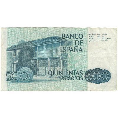 Billete, 
            
               500 Pesetas, 
            
               1979 (1983)