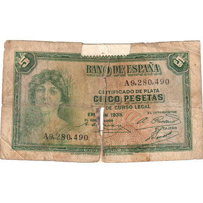 España, 
            
               5 Pesetas, 
            
               MC