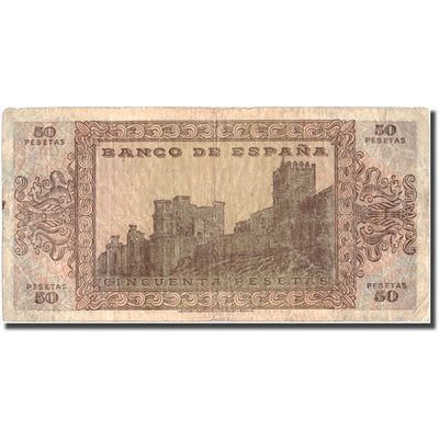 Billete, 
            
               50 Pesetas, 
            
               1938