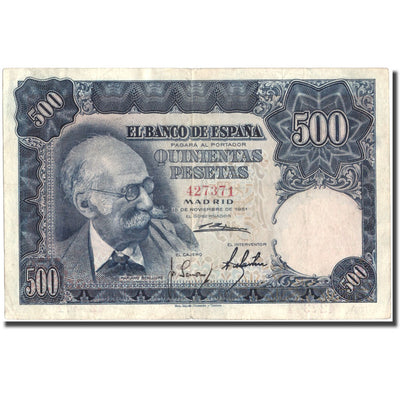 Billete, 
            
               500 Pesetas, 
            
               1951