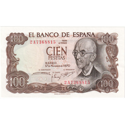 100 Pesetas, 
            
               1970, 
            
               España