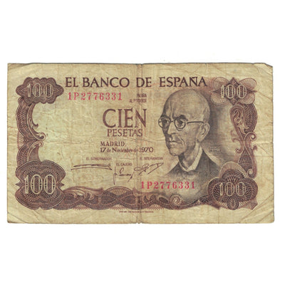 Billete, 
            
               100 Pesetas, 
            
               1974