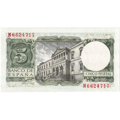 Billete, 
            
               5 Pesetas, 
            
               1954