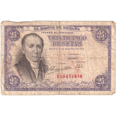 Billete, 
            
               25 Pesetas, 
            
               España