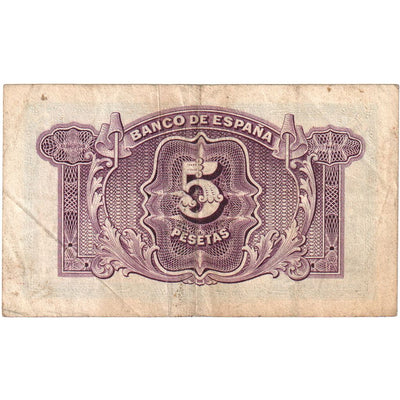 Billete, 
            
               5 Pesetas, 
            
               1935