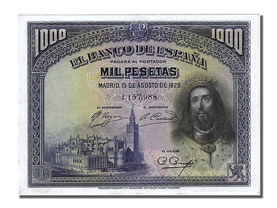 Billete, 
            
               1000 Pesetas, 
            
               1928