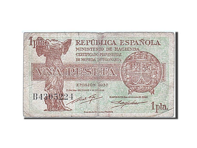 Billete, 
            
               1 Peseta, 
            
               1937-1938