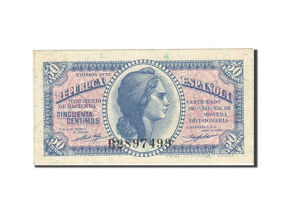 Billete, 
            
               50 Centimos, 
            
               1937-1938