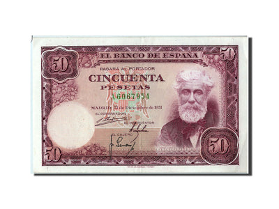 Billete, 
            
               50 Pesetas, 
            
               1951