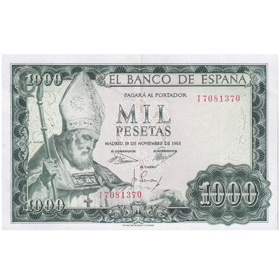 Billete, 
            
               1000 Pesetas, 
            
               1965