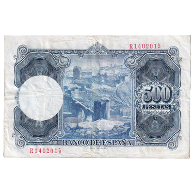 Billete, 
            
               500 Pesetas, 
            
               1954