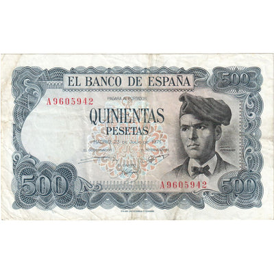 500 Pesetas, 
            
               1971, 
            
               España