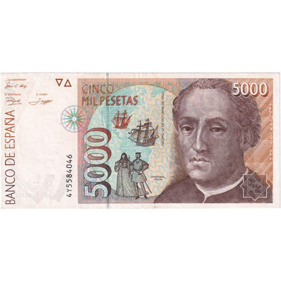 España, 
            
               5000 Pesetas, 
            
               1992-10-12