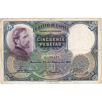 España, 
            
               50 Pesetas, 
            
               1931-04-25