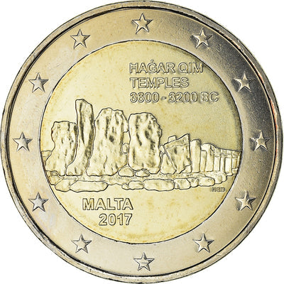 Malta, 
            
               2 Euro, 
            
               Temples