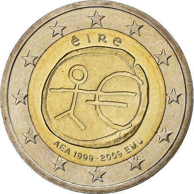 REPÚBLICA DE IRLANDA, 
            
               2 Euro, 
            
               European Monetary Union