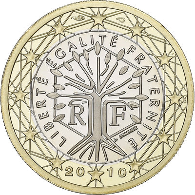 Francia, 
            
               1 Euro, 
            
               2010