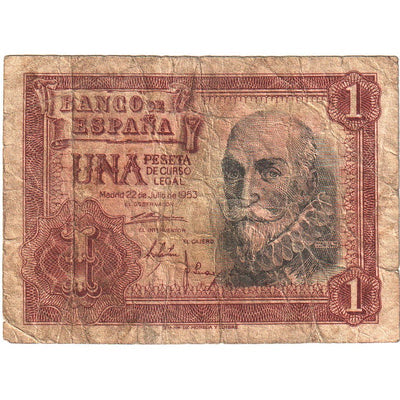 Billete, 
            
               1 Peseta, 
            
               1953