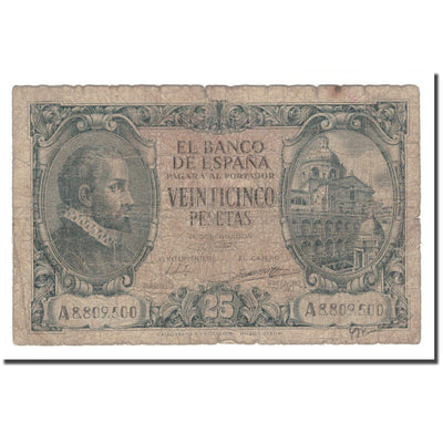 Billete, 
            
               25 Pesetas, 
            
               1943