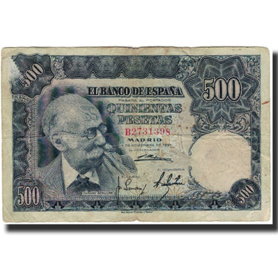 Billete, 
            
               500 Pesetas, 
            
               España