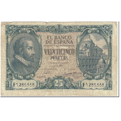 Billete, 
            
               25 Pesetas, 
            
               1940