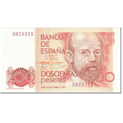 Billete, 
            
               200 Pesetas, 
            
               1980