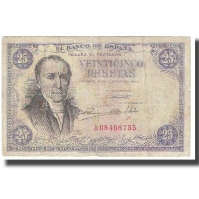 Billete, 
            
               25 Pesetas, 
            
               1946