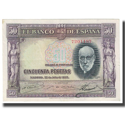 Billete, 
            
               50 Pesetas, 
            
               1935