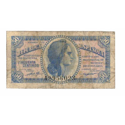 Billete, 
            
               50 Centimos, 
            
               1937