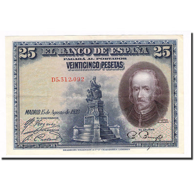 Billete, 
            
               25 Pesetas, 
            
               1928