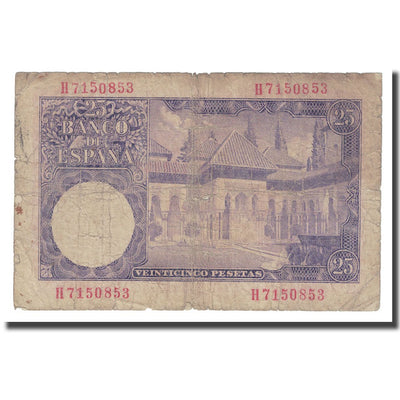 Billete, 
            
               25 Pesetas, 
            
               1954