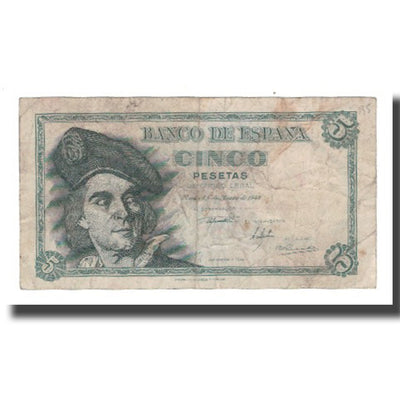 Billete, 
            
               5 Pesetas, 
            
               1948