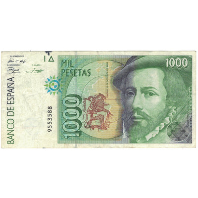 Billete, 
            
               1000 Pesetas, 
            
               España